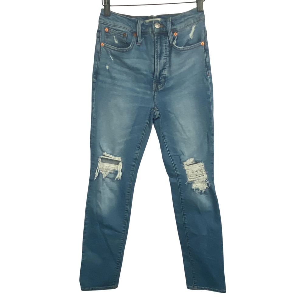 MADEWELL Womens Perfect Vintage Jean 24 26x28 Blue Distressed Skinny High-Rise